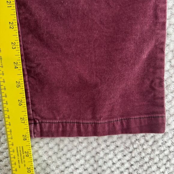 Prana Pants Womens 6 Short Inseam Burgundy Corduroy Straight Low Rise Y2K - Picture 12 of 14